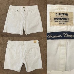 Citizens of Humanity vintage Marlow midi cut off denim shorts